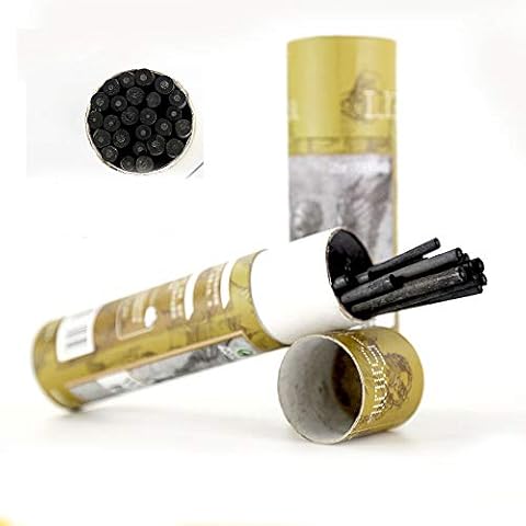 KachiKawa Artist Willow Charcoal Sticks Water Basic Natural Charcoal Piece 25 PCS (Willow Charcoal Diameter 5-7mm) Cover