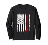 Hockey-Torwart-Geschenk USA-Flagge Hockeyschläger Eishockey Langarmshirt
