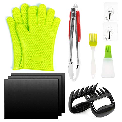 QYOnline Lot de 13 Outils de Barbecue en Silicone pour Barbecue