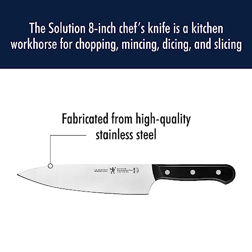 Image of HENCKELS Solution Razor-Sharp 8-inch Chef Knife, German Engineered Informed by 100+ Years of Mastery, Black /Stainless Steel