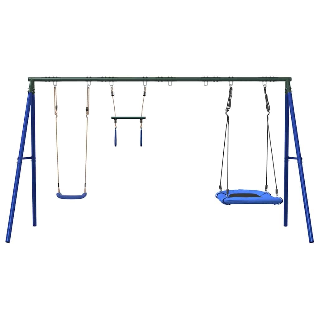 Set di altalena a forma di trapezio, in acciaio laccato, per giardino e parco giochi, con anelli da ginnastica e struttura da arrampicata, giocattolo da giardino per bambini dai 3 ai 10 anni