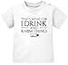 MoonWorks® Baby T-Shirt Kurzarm Babyshirt I Drink and I Know Things Milch Jungen Mädchen Shirt weiß 68/74 (4-9 Monate)