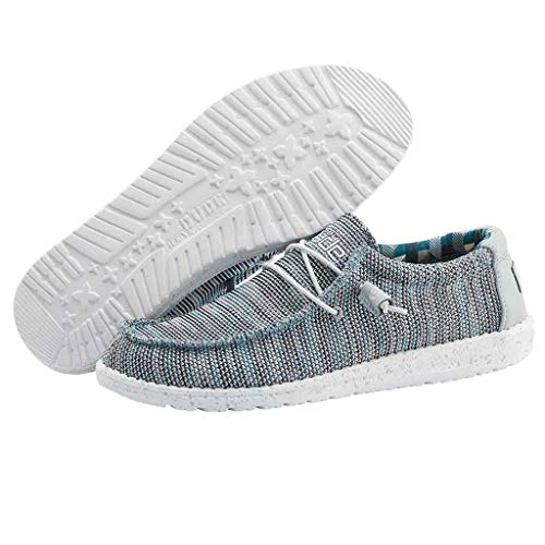 Image of HEYDUDE Men's Wally Sox Ice Grey Size 7 | Men's Shoes | Men's Lace Up Loafers | Comfortable & Light-Weight