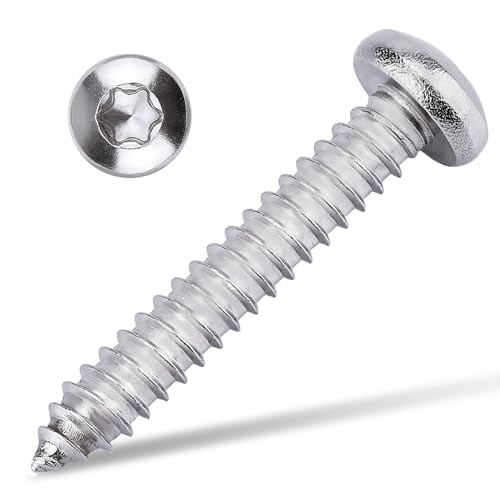 Vis autotaraudeuse Torx tête bombée acier inoxydable 304 inox 18-8 filetage complet #14 x 3,8 cm