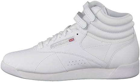 Reebok Women Freestyle Hi High Top Sneaker, White/Silver, 5.5 | Image 1