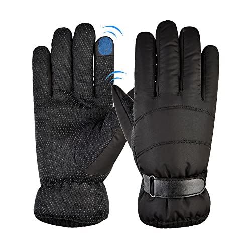Gohytal Skihandschuhe, Winterhandschuhe Herren Touchscreen Sporthandschuhe Gloves Winter Warm Futter Winddicht Thermohandschuhe für Winter Outdoor Camping Wandern Reiten Skifahren Cover