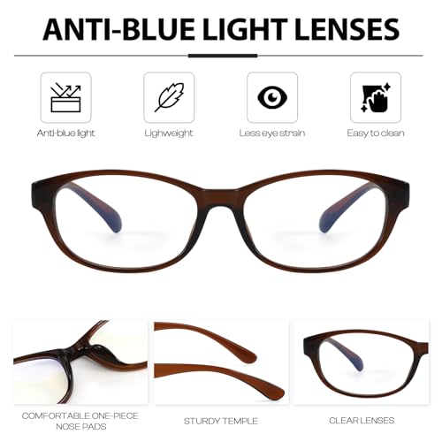 Image of DreamCalf Office-Siren Blue Light Glasses for Women Y2K Fake Glasses | Rectangle Frame, Ultra-light frame, Trendy Cosplay Accessories, Versatile use - from daily wear to themed events