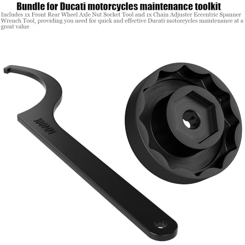 Image of Moker Front Rear Wheel Axle Nut Socket Tool (30mm + 55mm) for Ducati Motorcycle,with Chain Adjuster Eccentric Spanner Wrench Tool