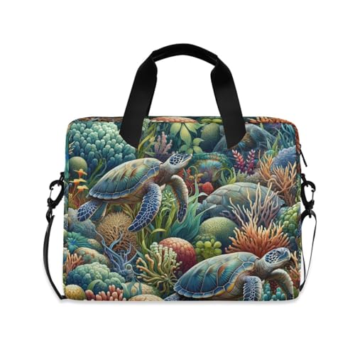 Funda para portátil ALAZA con diseño de tortuga marina, 13-15.6 pulg miniatura 1