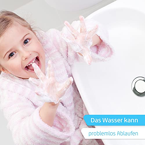 SANTRAS® Exzenter Ablaufgarnitur PREMIUM für Waschtisch mit Schutz vor Überlauf in Chrom – Komplette Überlaufgarnitur mit Ablauf Stöpsel in 1 ¼ für Armatur mit Zugstangengarnitur - Image 6