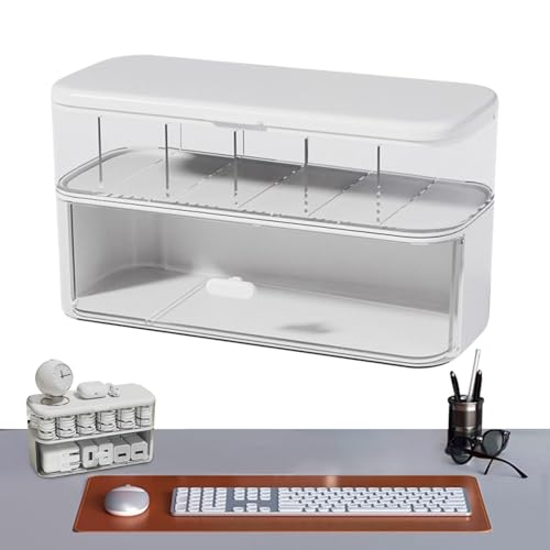 Caja organizadora de cables, borrado de almacenamiento de alambre, maletín de carga de escritorio, organizador de cajones multiranura, bandeja de carga con contenedor, accesorios de tecnología de