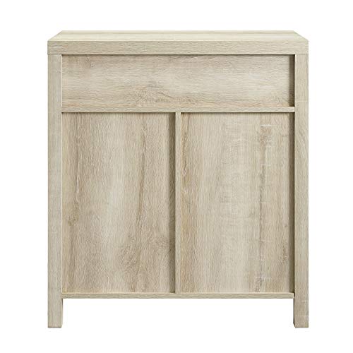 Walker Edison Cass Modern Farmhouse Double Barn Door Accent Cabinet, 30 Inch, White Oak #TOP5