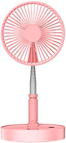 LHIABNN Adjustable Strong Wind Mode Pedestal Fan Outdoor Folding Fan,Table Fan with Powerful Air Distribution for Home,Outdoor,Office,Travel,Storage (Pink)