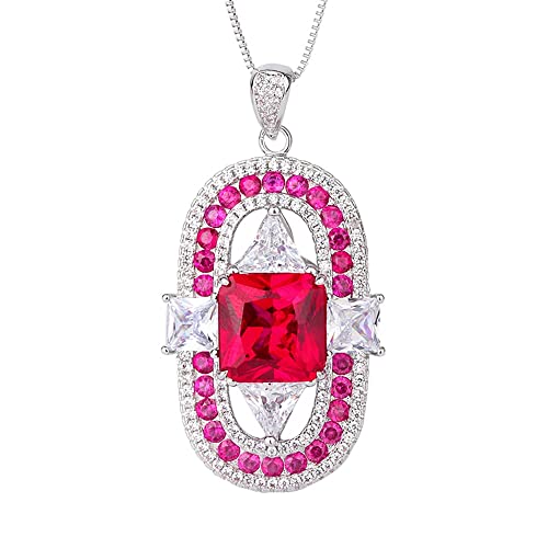 Collier rubis émeraude 12mm en cristal créé, un bijou d'exception raffiné pour femme