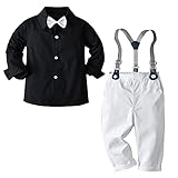 El paquete incluye --- 1 * camisa, 1 * tirantes, 1 * pantalón, 1 * pajarita.