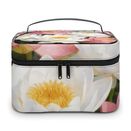 Bolsa de cosméticos portátil e impermeable con cremallera y asa resistente