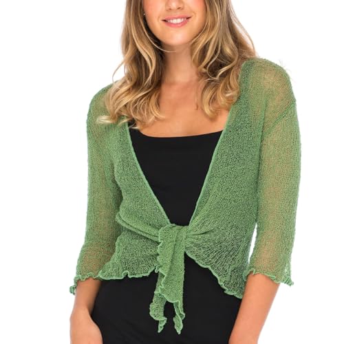 Image of Back From Bali Womens Sheer Shrug Cardigan Lightweight Knit