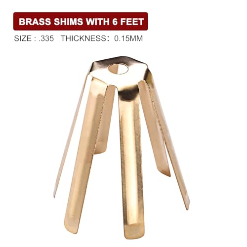 10Pcs Universal Brass Golf Shaft Adapter Shims Fits .335 .350 .355 .370 for All Shaft - 6 Legs Brass Golf Shaft Shims Golf for Workshop - Golf Brass Adapter Spacer Shims for Iron Shaft