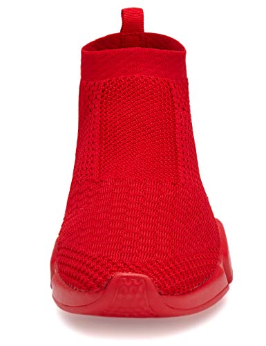 Santiro Womens Walking Shoes Slip On Sneakers Lightweight Sock Shoes Casual Sports Shoes Breathable Knit Athletic Shoes Flat Fashion Laceless Tennis Shoes All Red 8 Us #TOP6