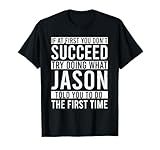 JASON T-Shirt Personalized Funny Birthday Gift for Men, Women, Kids - Black, Small