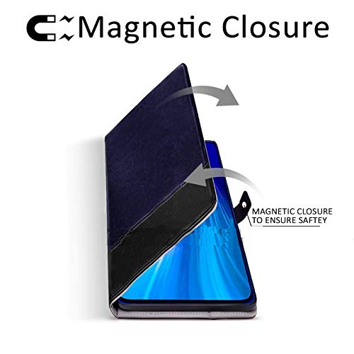 Image of Perkie Handmade Zorro Series Faux Leather Wallet Flip Case Kick Stand Magnetic Closure Flip Cover for Motorola Moto G54 5G (Blue with Black)
