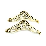 Oakcrafts - Pair of Antique Brass Heritage Shelf Brackets - 125mm x 125mm