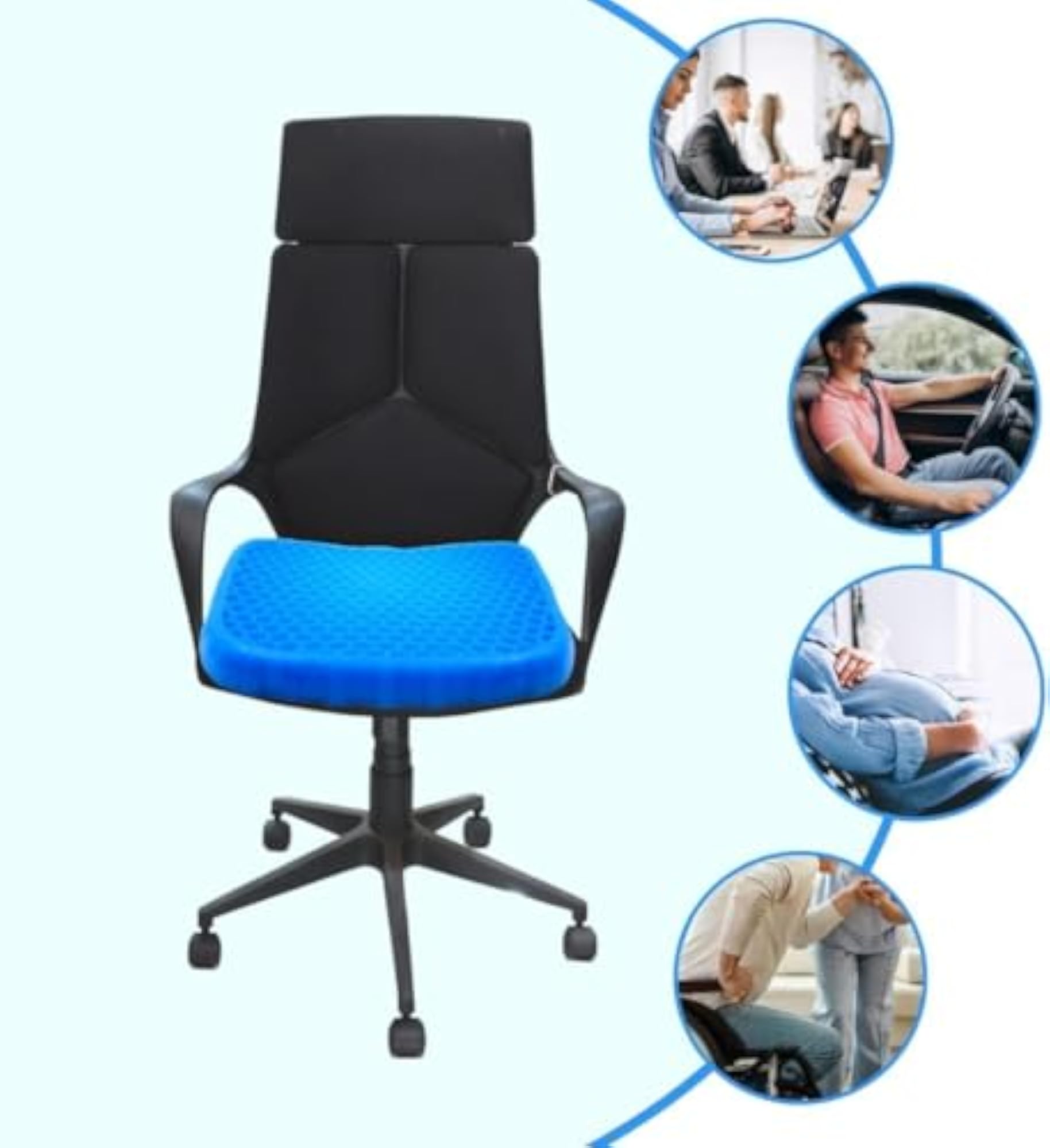 Egg Gel Seat Cushion for Office & Car, Cooling Technology