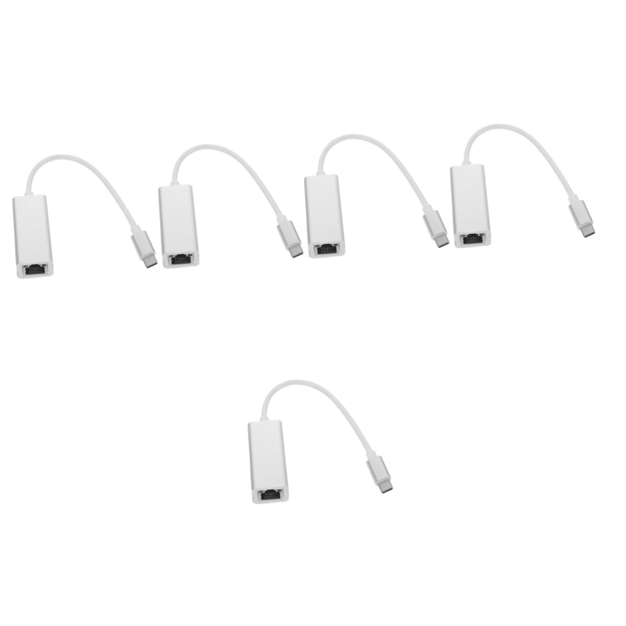 BESTonZON 5kawałki Adapter Ethernet Type-c Do Gigabit Lan Kompaktowy Bez Sterowników Wysoka Wydajność Idealny Do Laptopów i Komputerów Stacjonarnych Kolor Losowy