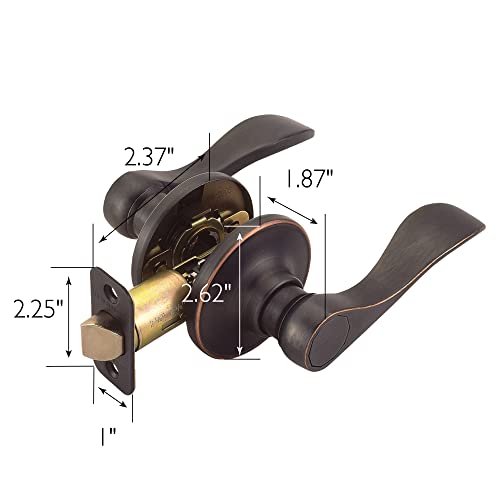 Image of Design House Springdale Passage Door Lever, Oil Rubbed Bronze | Surface, Transitional, Brass, Hardware, 700526