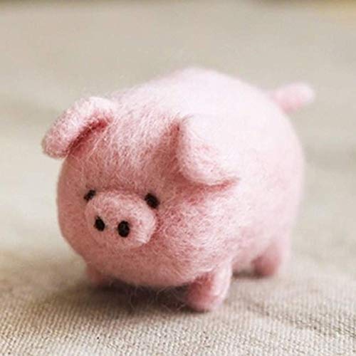 ZHONGJIUYUAN 1set Needle Felting Kit for Beginners, Needle Felting Starter Kit : Cute fat pig Toy ZHONGJIUYUAN 1set Needle Felting Kit for Beginners, Needle Felting Starter Kit : Cute fat pig Toy