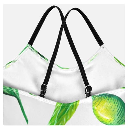 CaTaKu Girls One Piece Swimsuits Lime Lemon Leaves Toddler Bathing Suit for Girls Kids Swimwear 3-10Y4