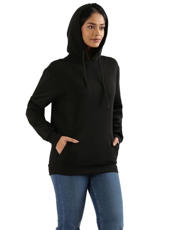 Image of SAADAA Unisex Pullover Fleece Hoodie for Men & Women | 100% Cotton Top Surface | Fleece Inner | Casual Fit | 2 Pockets | Winter Wear