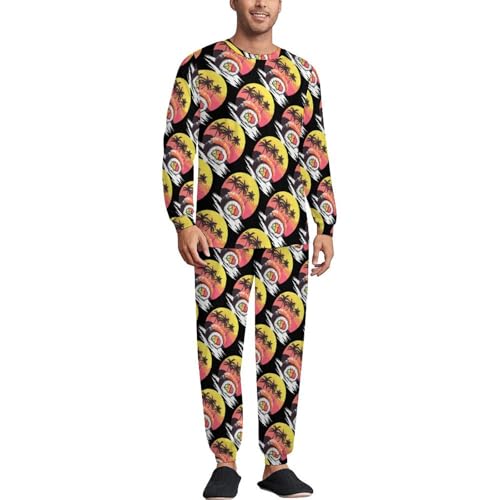 Tree In Japanese Sushi Pajama Set Long Sleeve Lounge Sets Sleepwear 2 Pjs Nightwear for Men Women