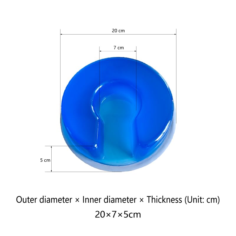 Medical Gel Head Positioning Ring, C-Shaped Pillow with Ear Pressure Relief, 20x7x5cm, Blue