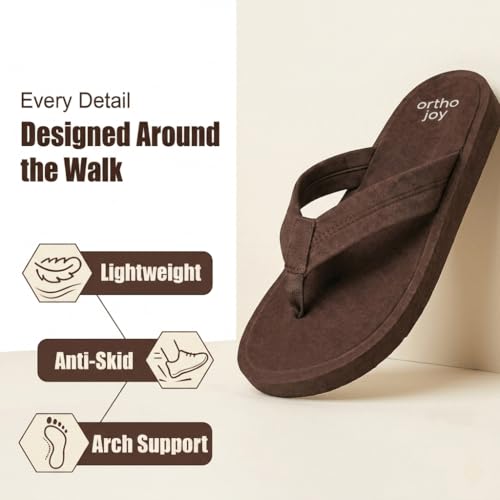 Image of ORTHO JOY Women's Doctor Ortho Slippers | Extra Soft Cushioned Footbed, Anti-Skid Lightweight Flip-Flops for Home & Daily Wear