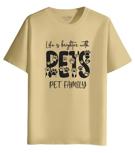 Image of INDISSH T-Shirt for Man | Regular and Plus Size Upto 7XL | Pet Lover Graphic Printed | Round Neck Cotton Fabric Regular fit Casual T-Shirt for man - RNM-PETFAMILY-PAR