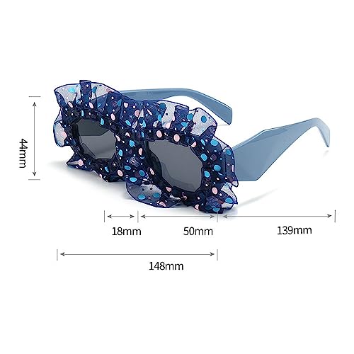 laureles 2023 Fashion Polka Dot Organza Sunglasses Women Men Punk Party Sun Glasses Y2k Goggle Female3