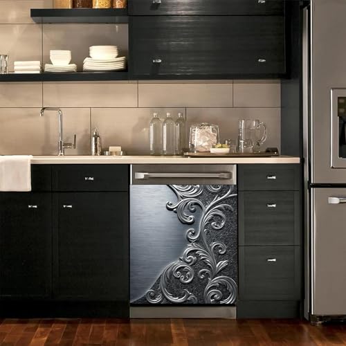 Image of BVBOX Dishwasher Magnet Cover 23 inchx26 inch, Reusable Magnetic Refrigerator Covers, Decorative Magnets Cover Fridge Door Skin Panel Stickers for Home Kitchen Appliance (Vine Patterns, 23 inchx26 inch)