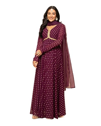 Image of FIORRA Women's Fit and Flare Floor Length Gown
