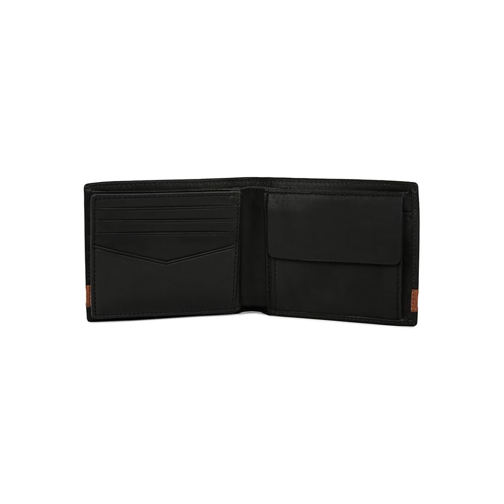 Fossil Billetero para hombre Quinn, 100% Piel Bifold negro 11.4 cm Largo x 2.5 cm Ancho x 9.5 cm Alto ML3653001