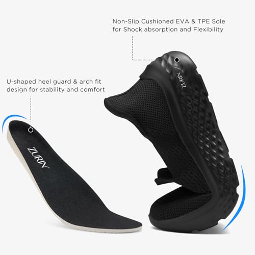 ZURIN Womens Slip On Walking Shoes with Arch Support,Lightweight No Lace Sneakers,Non Slip Breathable Tennis Shoes,Casual Travel Work Shoes2