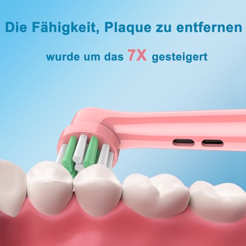 Kinder Aufsteckbürsten Kompatibel mit Braun Oral B Kinder, Pro junior Zahnbürste Elektrisch, Kids Aufsteckbürsten ab 3/ab 6, Weicher Borsten für eine sanfte Reinigung, 8 Stück Zahnbürstenaufsatz
