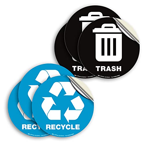 iSYFIX Recycle Sticker for Trash Can –6 Pack 5 inch- Premium Self-Adhesive Vinyl, Laminated for Weatherproof, UV Resistant, Perfect Label Stickers for containers, Ideal Sign for Home, Office, Kitchen