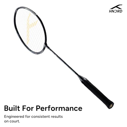 Image of Hundred Powertek 200 Aluminium Badminton Racket Combo, 2 Strung Rackets with 1 Full Cover & 3 Aura Nylon Shuttlecocks, Lightweight Shuttle Bats for Match Play
