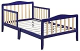 Olive and Opie Twain Toddler Bed in Blue and Natural