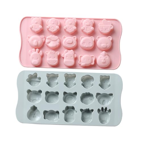 HOLIDYOYO 2 Piezas Molde De Chocolate De Silicona Horneando Toppers Moldes Para Hornear Animales Moldes De Silicona Para Hornear Molde De Pastel Para Hornear Gel De Sílice Blue