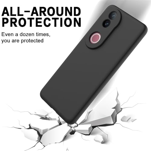Image of Back Cover for Vivo V50 5G / V50e 5G / T4R 5G | Full Camera Protection | Premium Liquid Silicon Case | Flexible Bumper Case for Vivo V50 5G / V50e 5G / T4R 5G / iQOO Z10R 5G (Black)