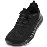 STQ Wide Fit Slip on Shoes Women Comfortable Womens Orthopedic Trainers for Bunions Plantar Fasciitis Hammertoes Swollen Feet Lightweight Nurses Work Shoes All Black, UK 5.5 / US 7.5