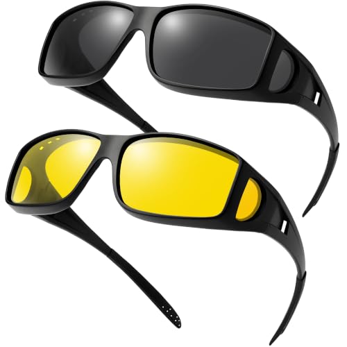Image of URUMQI Polarized Sunglasses Fit Over Glasses for Men Women, Wraparound Sun Glasses UV400 Protection for Driving Fishing