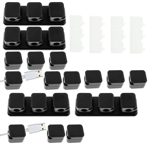 Organizador Magnético para Cables, Clips Magnéticos para Gestión de Cables Bajo Escritorio, Adhesivo para Organizar Cables de Cargador, Soporte Magnético para Hogar y Oficina miniatura 1